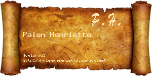 Palen Henrietta névjegykártya